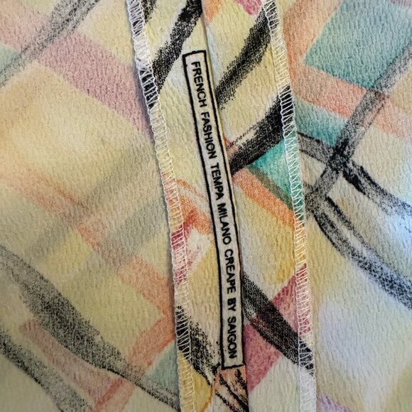 Vintage 70s Tunic Oversized Mini Baby Doll Style Dress Funky Pattern - Picture 4 of 4